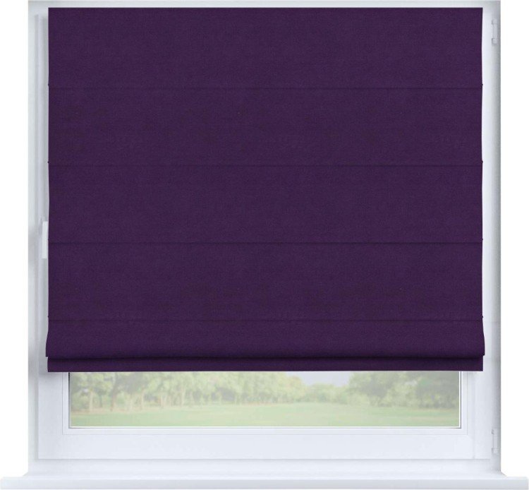 Римская штора «Кортин» на створку, ткань вельвет тёмно-фиолетовый