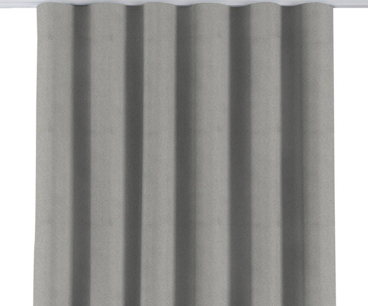 Комплект штор на тесьме «Волна», ткань блэкаут с блеском тёмно-серый