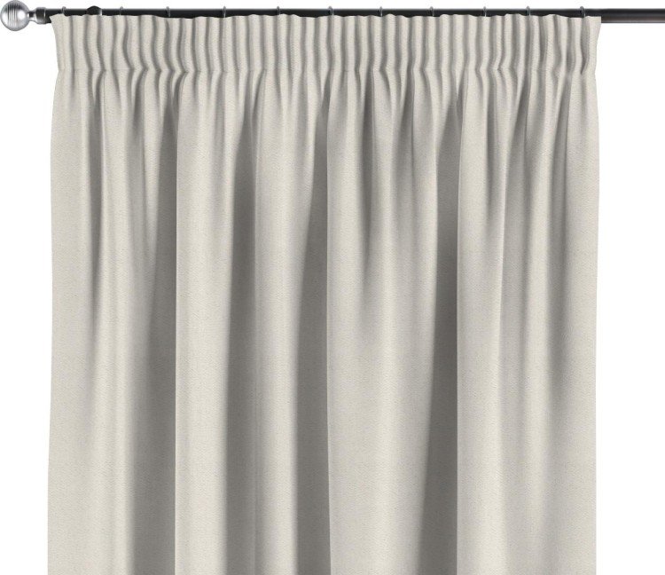 Комплект штор на тесьме «Карандаш», ткань блэкаут с блеском светло-серый